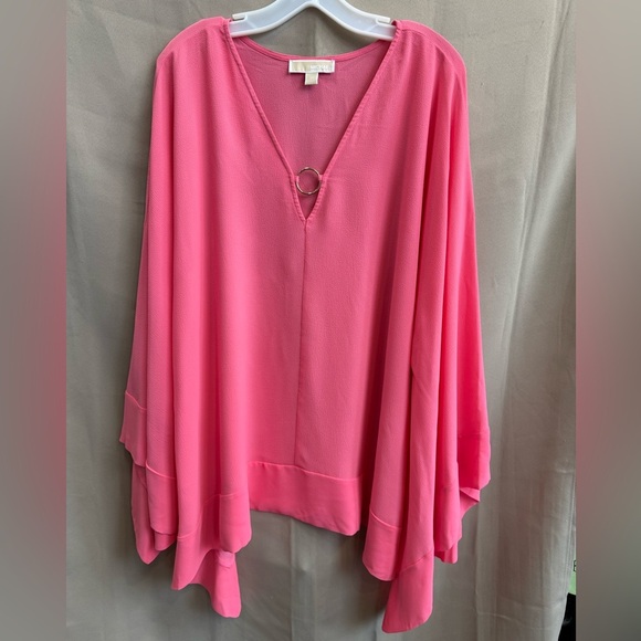 MICHAEL KORS RING PONCHO TOP PINK 2X - Picture 1 of 5